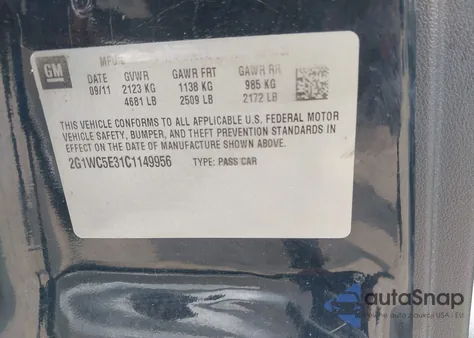 2014 Chevrolet Impala Limited Ltz z USA, uszkodzony, nr VIN 2G1WC5E31E1149956